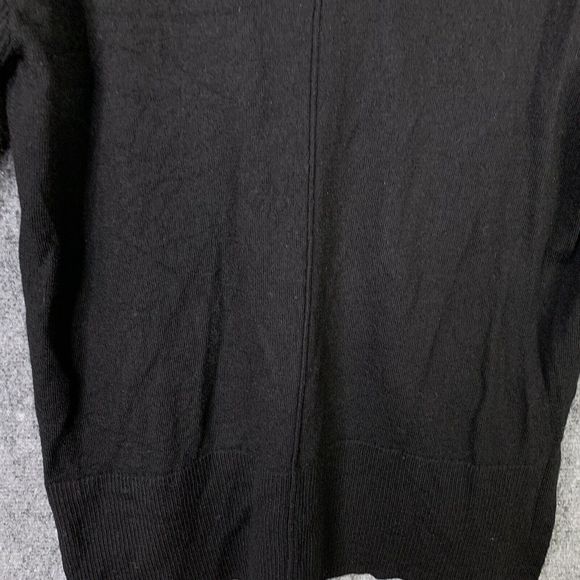 Talbots Merino Wool Black Sweater Women L Petite Mock Neck Slit Hem - Picture 9 of 11